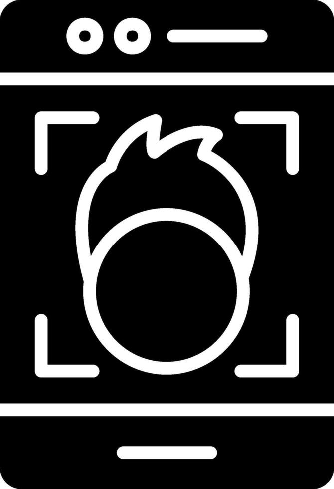 Face Lock Glyph Icon Design vector
