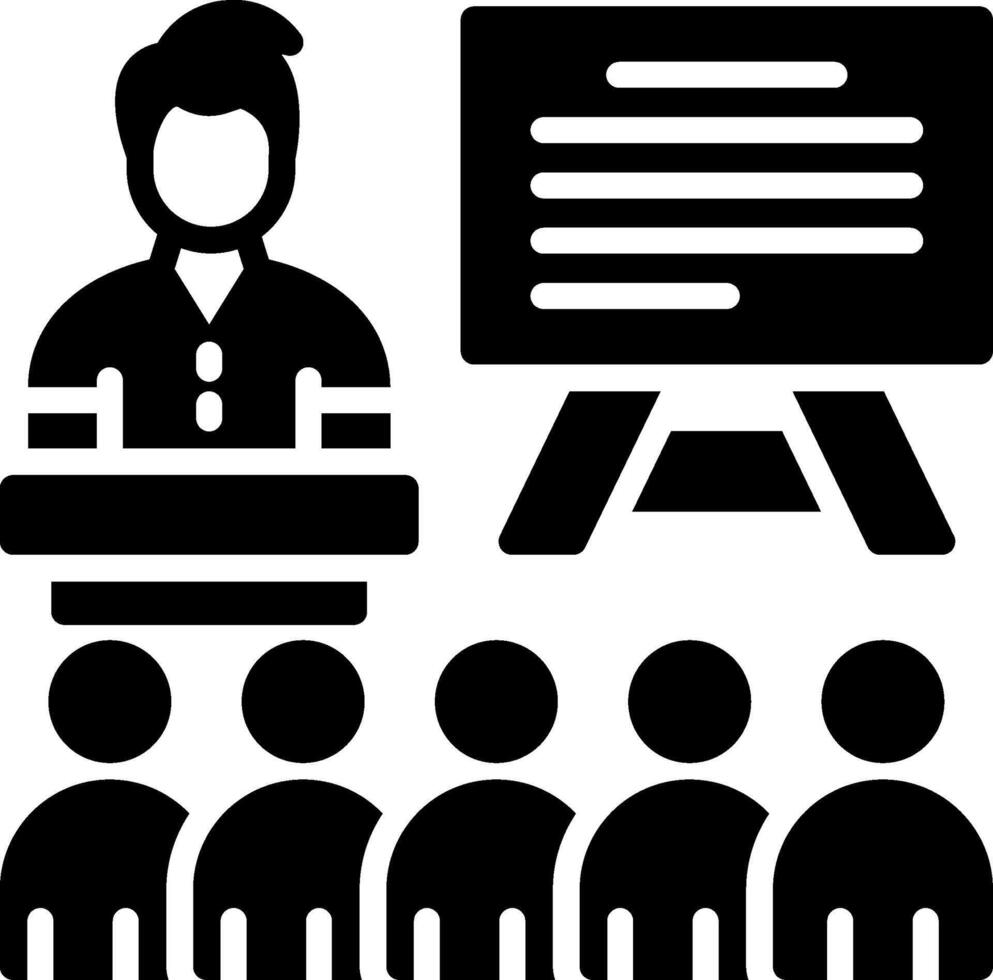 Training Glyph Icon Design vector