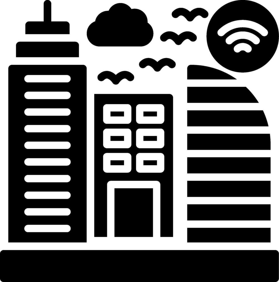 Smart City Glyph Icon Design vector