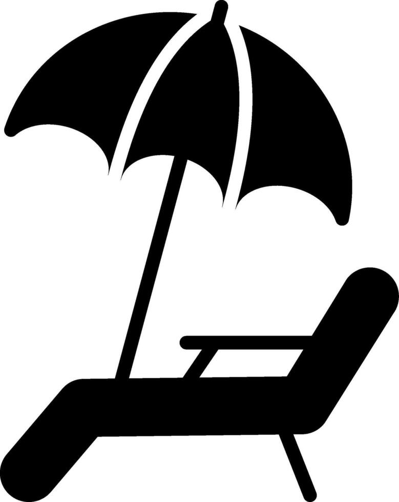 Beach Umbrella Glyph Icon Design vector