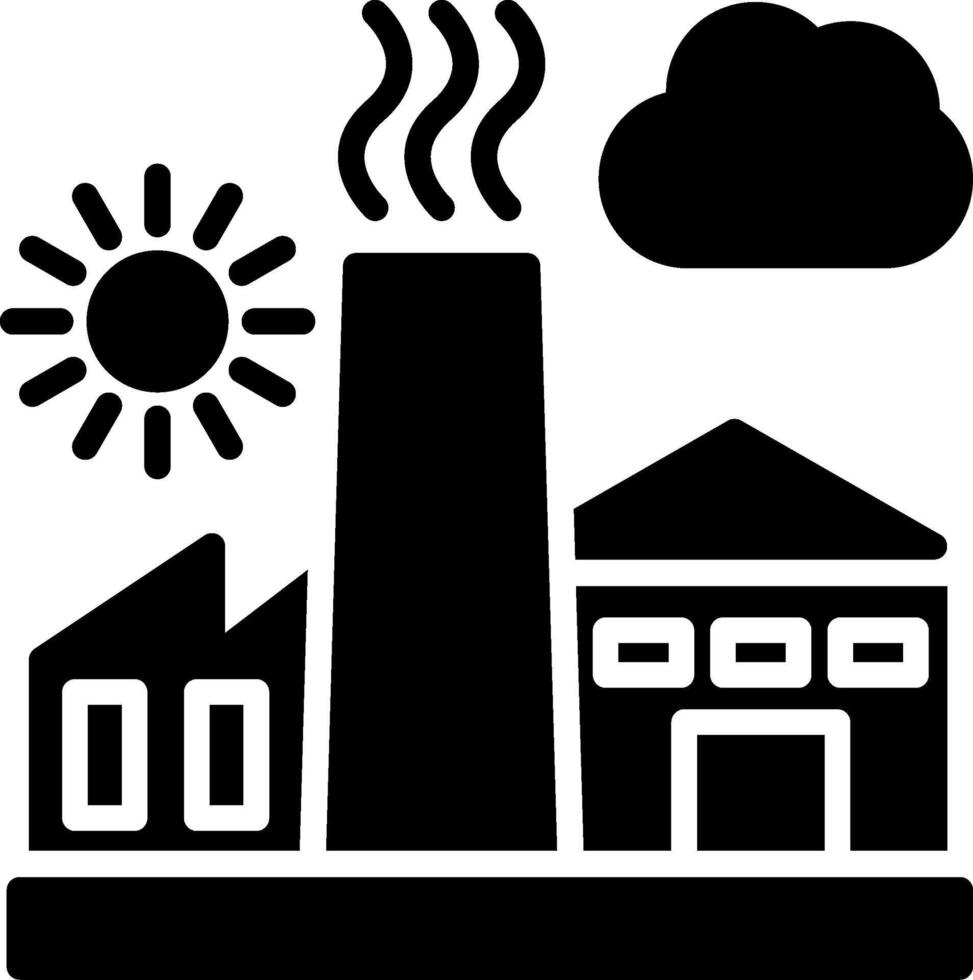 Factory Glyph Icon Design vector