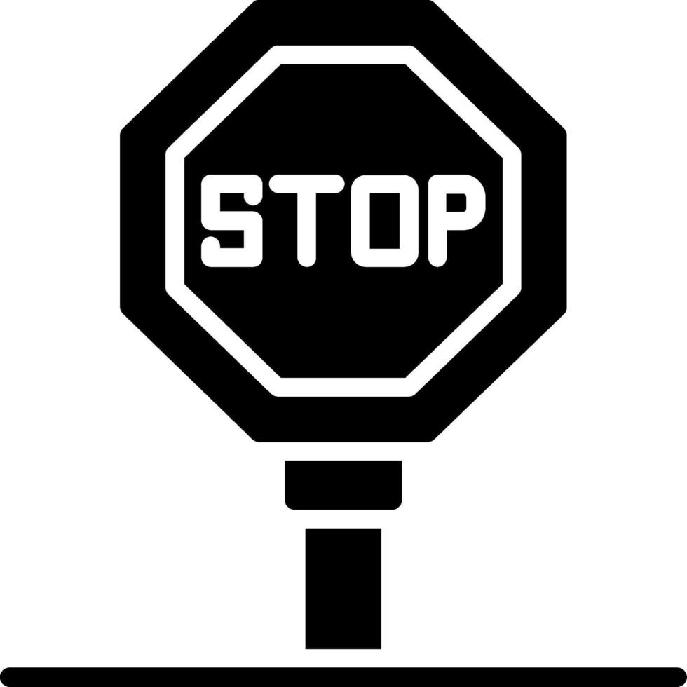 Stop Signal Glyph Icon Design vector