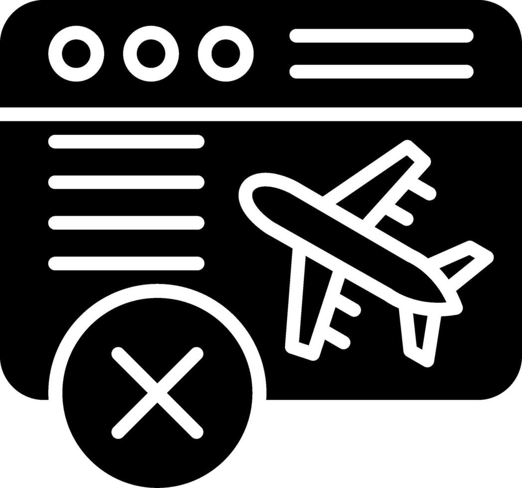 Cancelled Glyph Icon Design vector