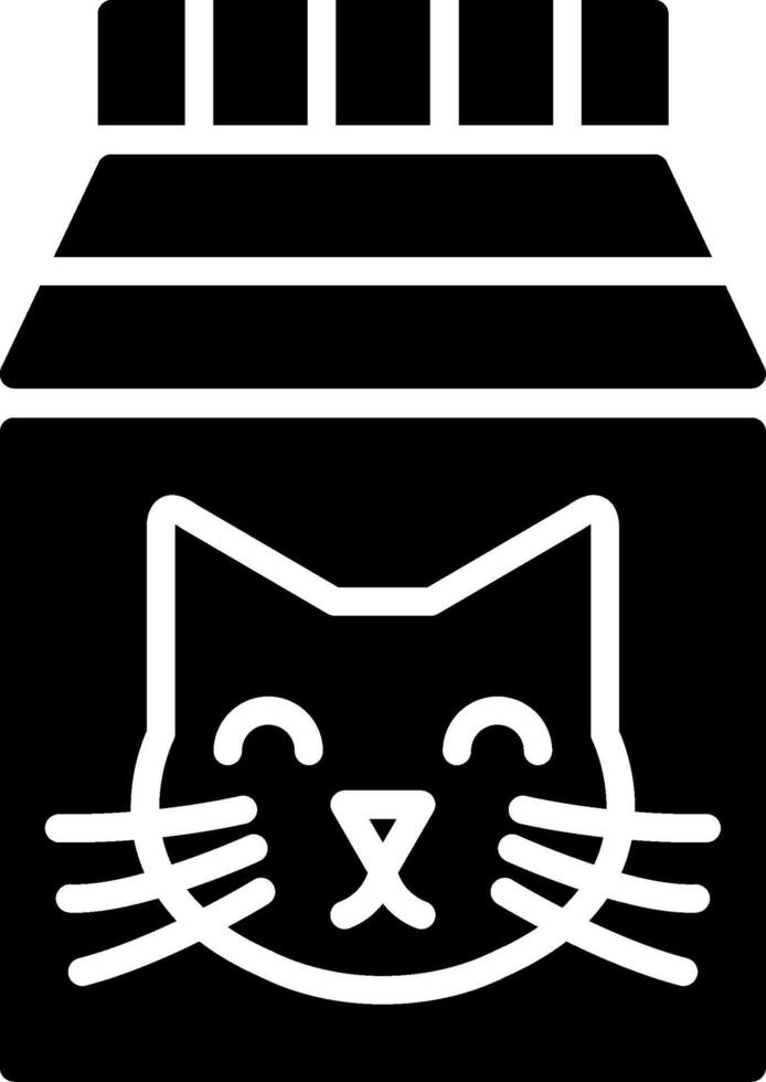 Cat Food Glyph Icon Design vector