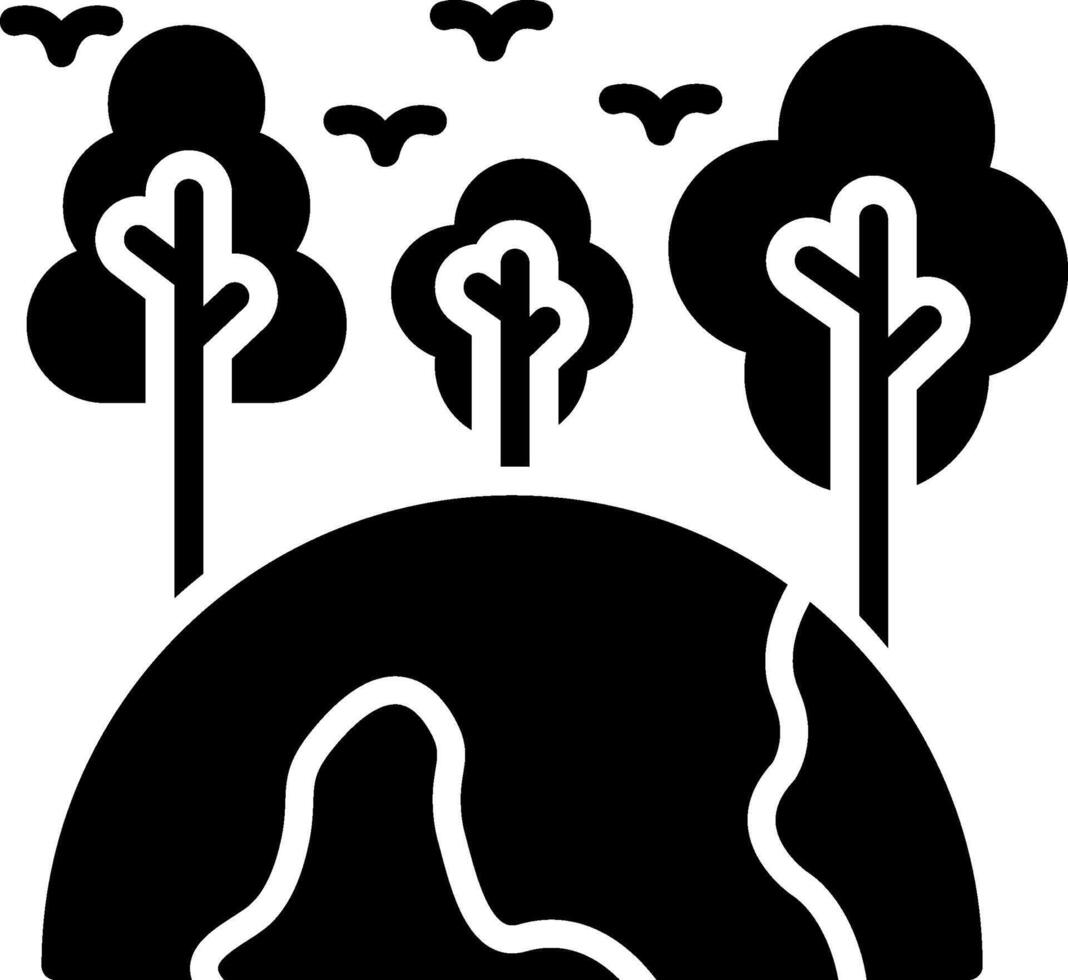 Planet Earth Glyph Icon Design vector