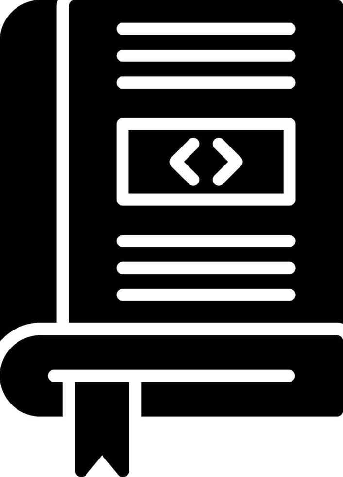 Coding Book Glyph Icon Design vector
