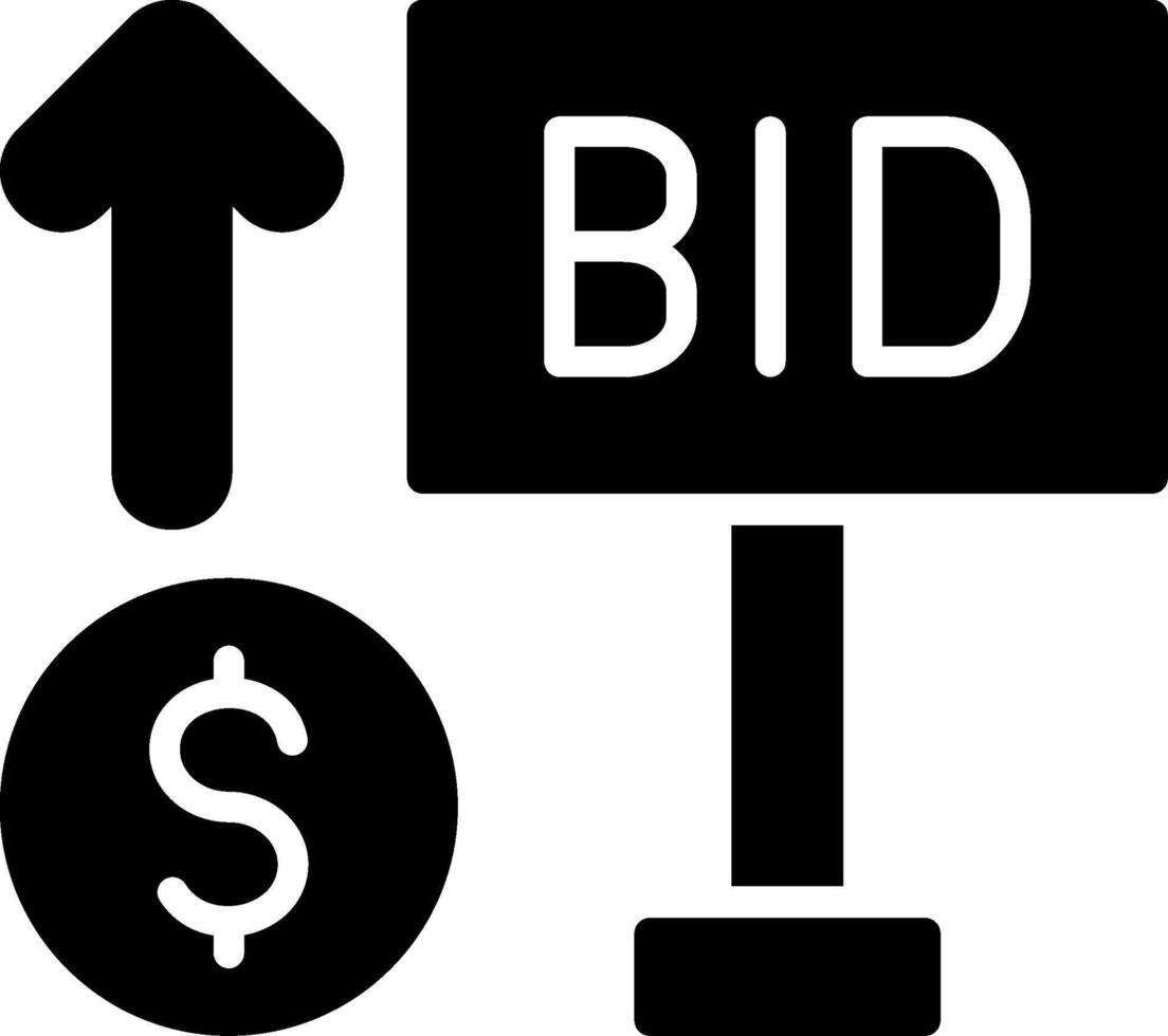 Bid Glyph Icon Design vector