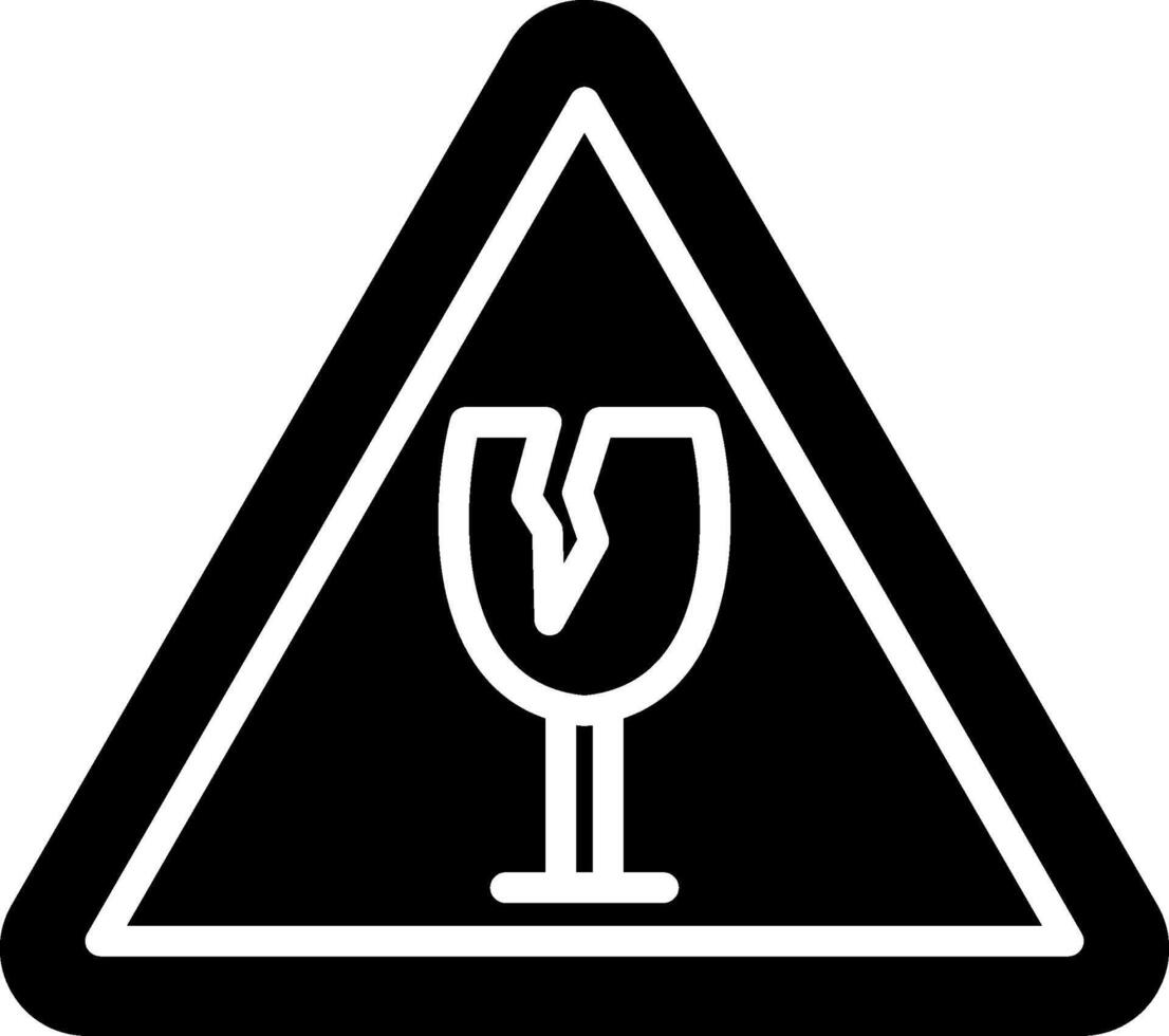 Fragile. Glyph Icon Design vector