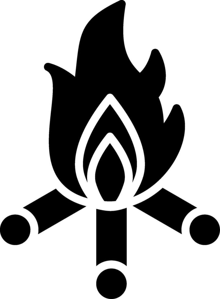 Bonfire Glyph Icon Design vector