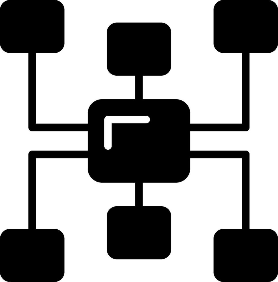 Mind Map Glyph Icon Design vector