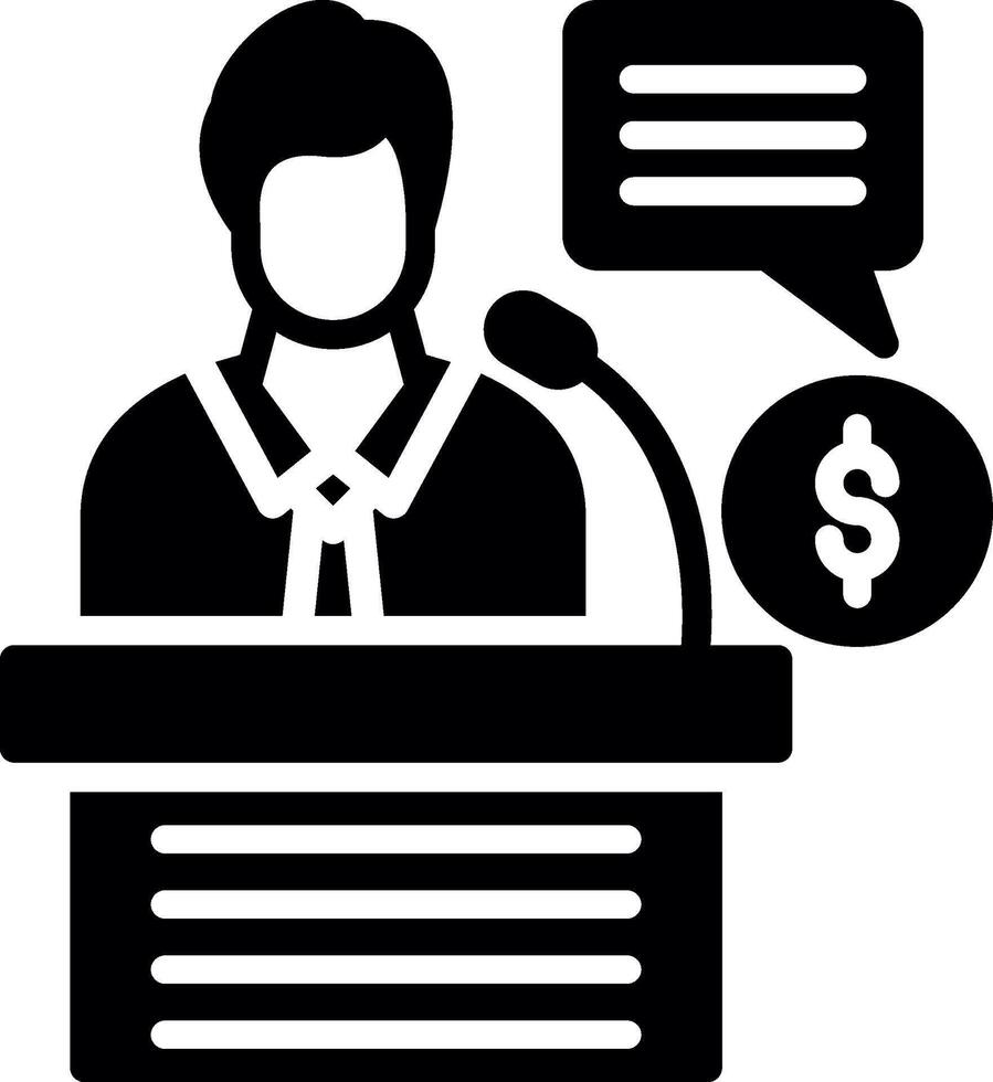 Speech Glyph Icon Design vector