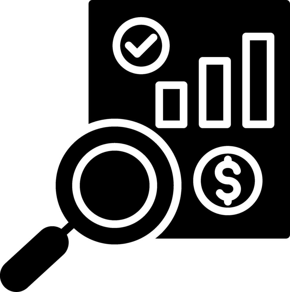 Analyze Glyph Icon Design vector
