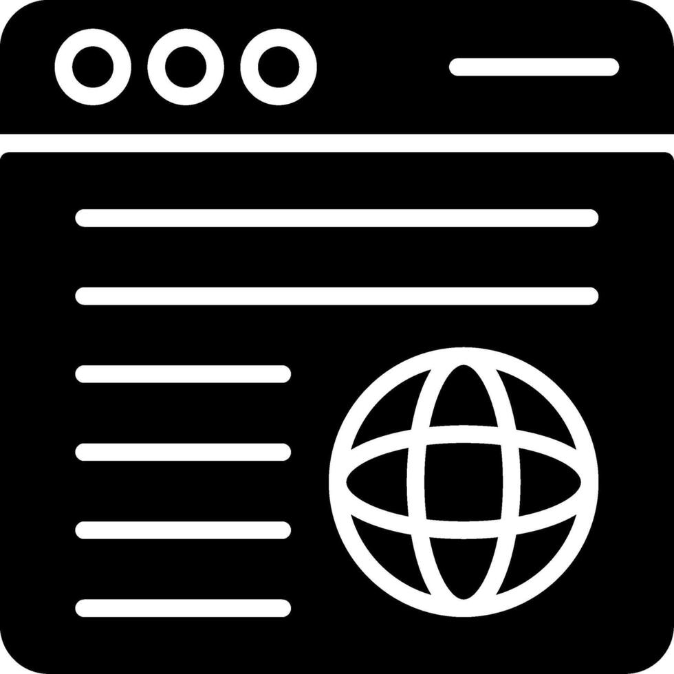 Website Glyph Icon Design vector