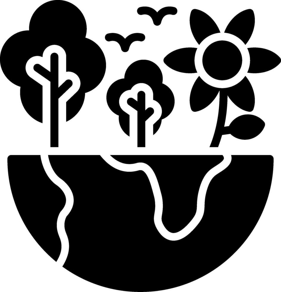 Eco Erath Glyph Icon Design vector