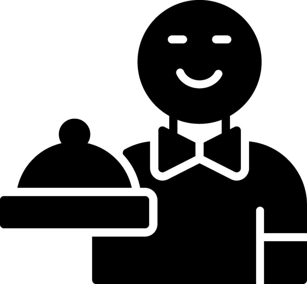 Waiter Glyph Icon Design vector