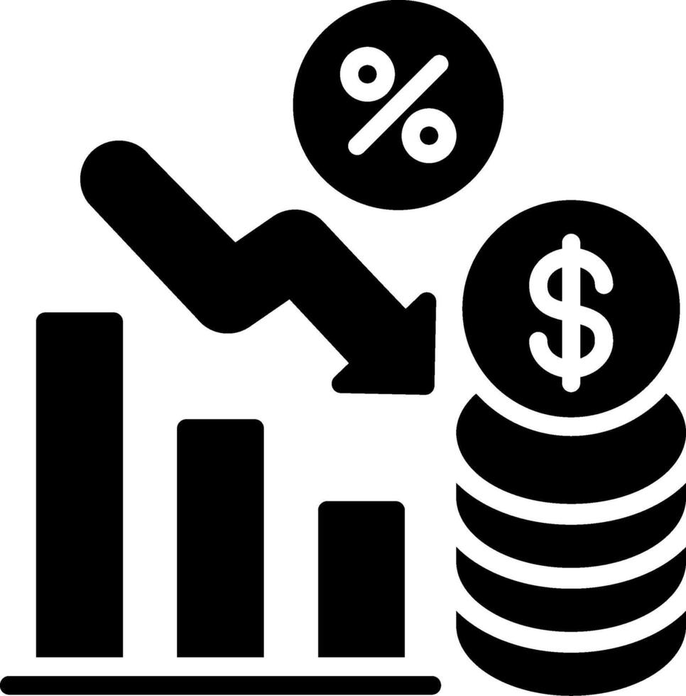 Interest Rate Glyph Icon Design vector
