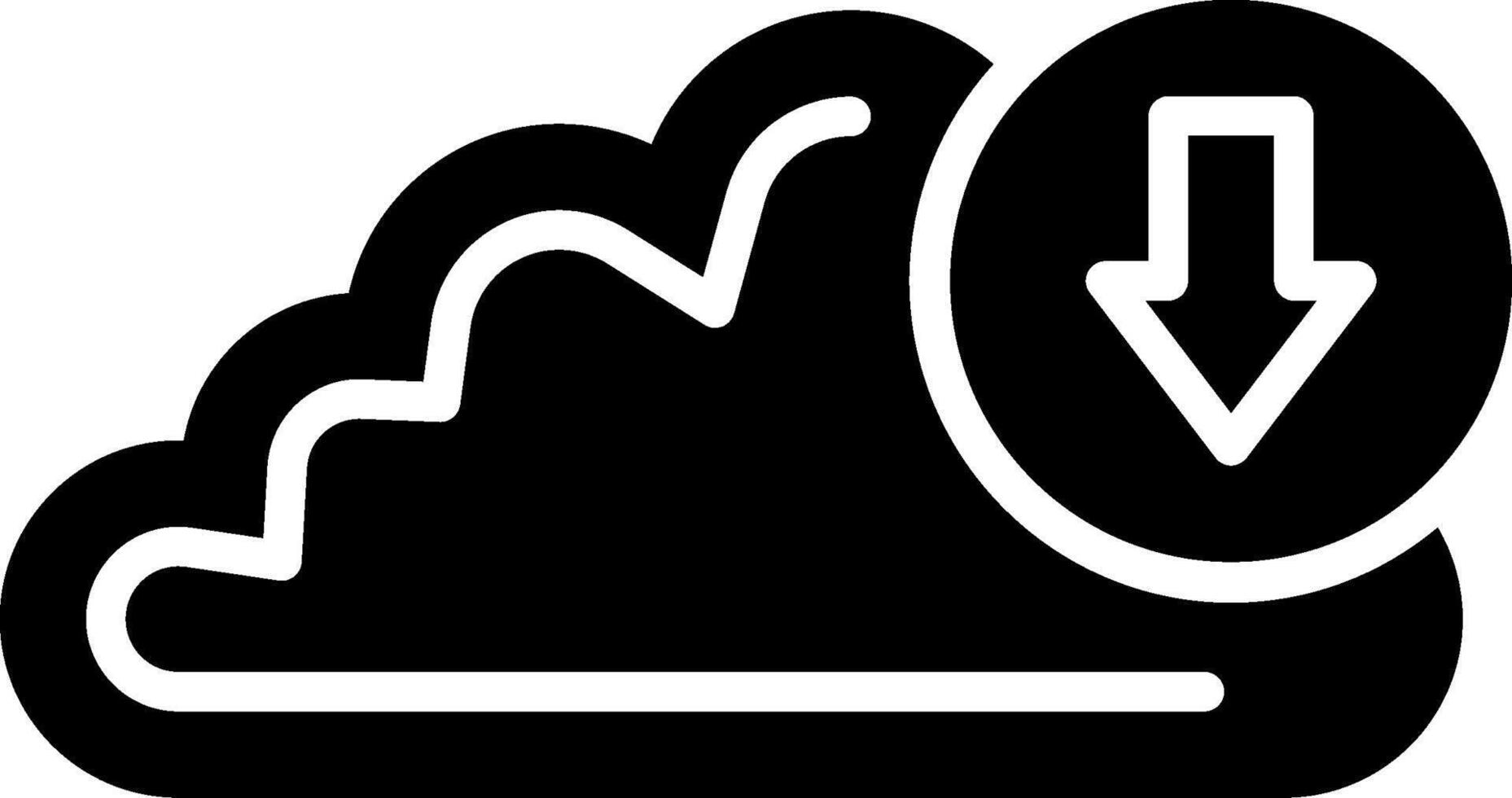 Cloud Download Glyph Icon Design vector
