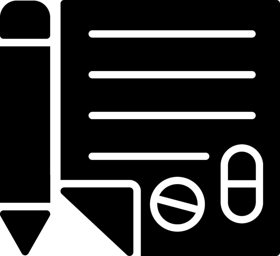 Prescription Glyph Icon Design vector