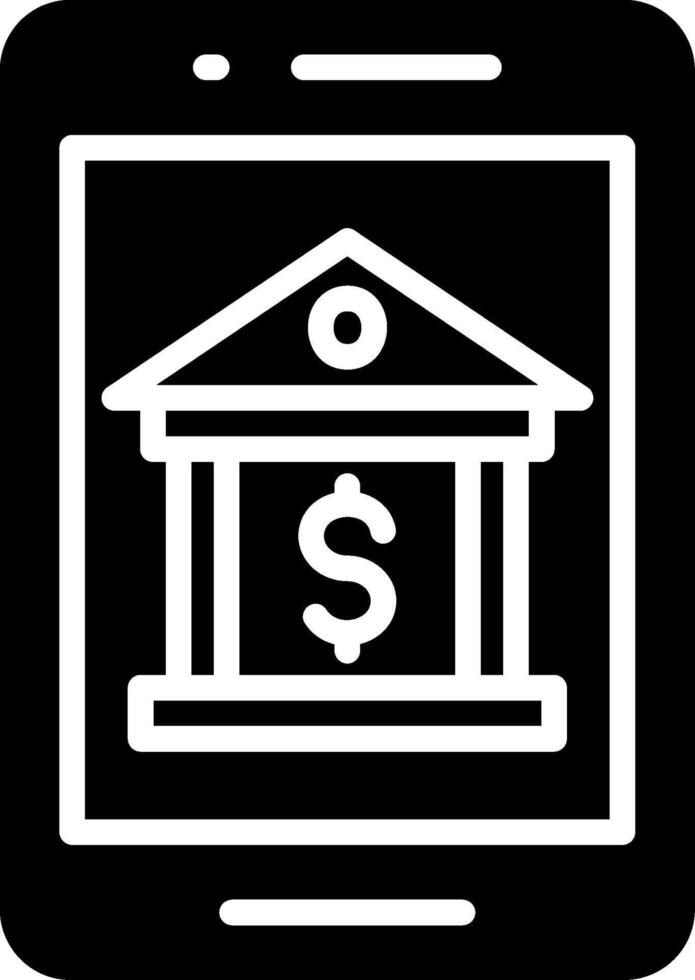 Mobile Banking Glyph Icon Design vector