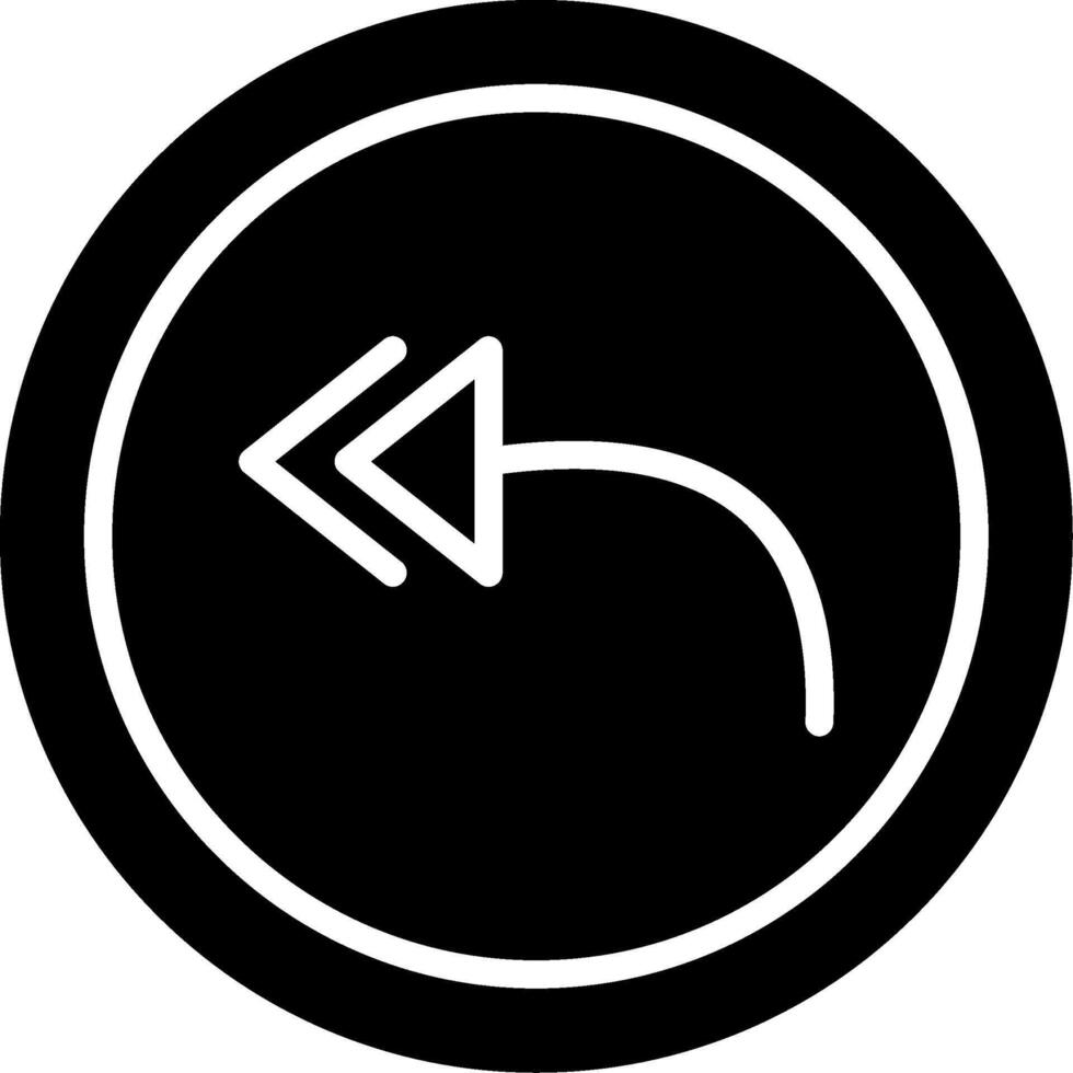 Reply All Glyph Icon Design vector