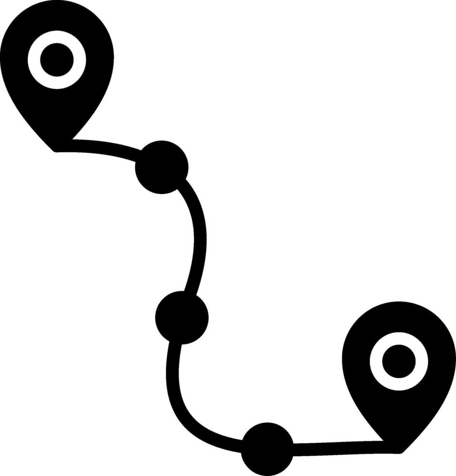 Route Glyph Icon Design vector