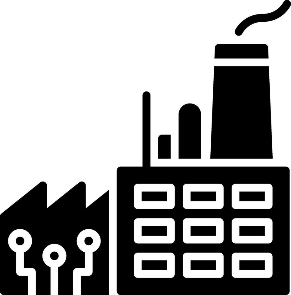 Smart Factory Glyph Icon Design vector