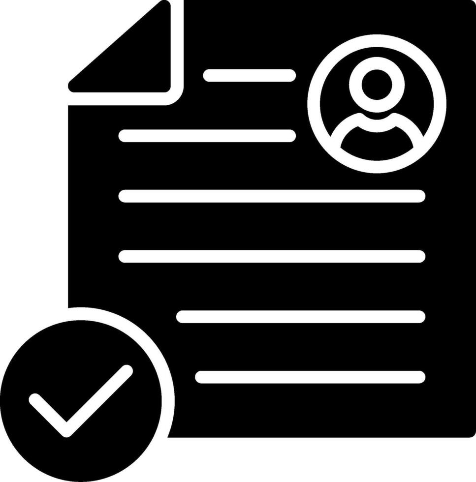 Resume Glyph Icon Design vector