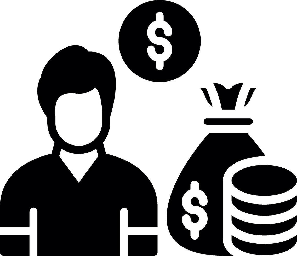 Wealth Glyph Icon Design vector