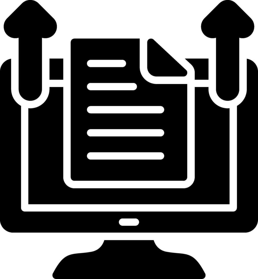 Upload Glyph Icon Design vector