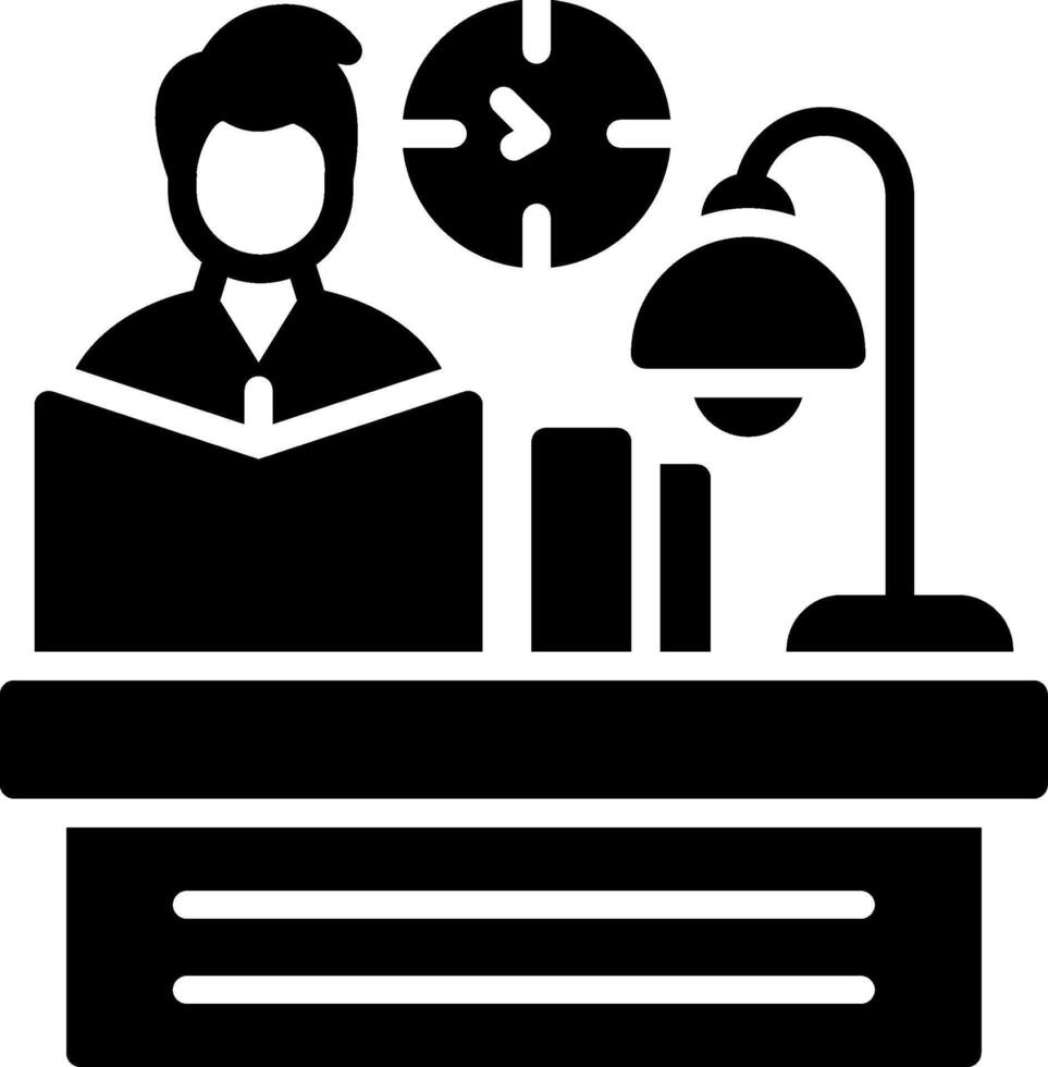 Studying Glyph Icon Design vector