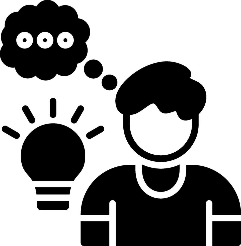 Thinking Glyph Icon Design vector