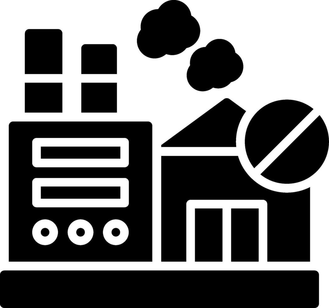 Factory Glyph Icon Design vector