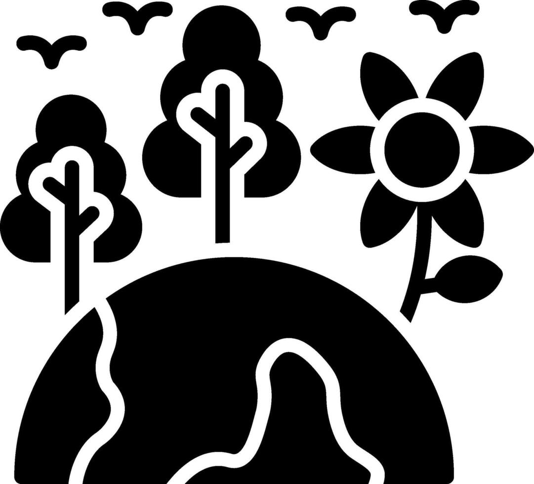 Green Earth Glyph Icon Design vector