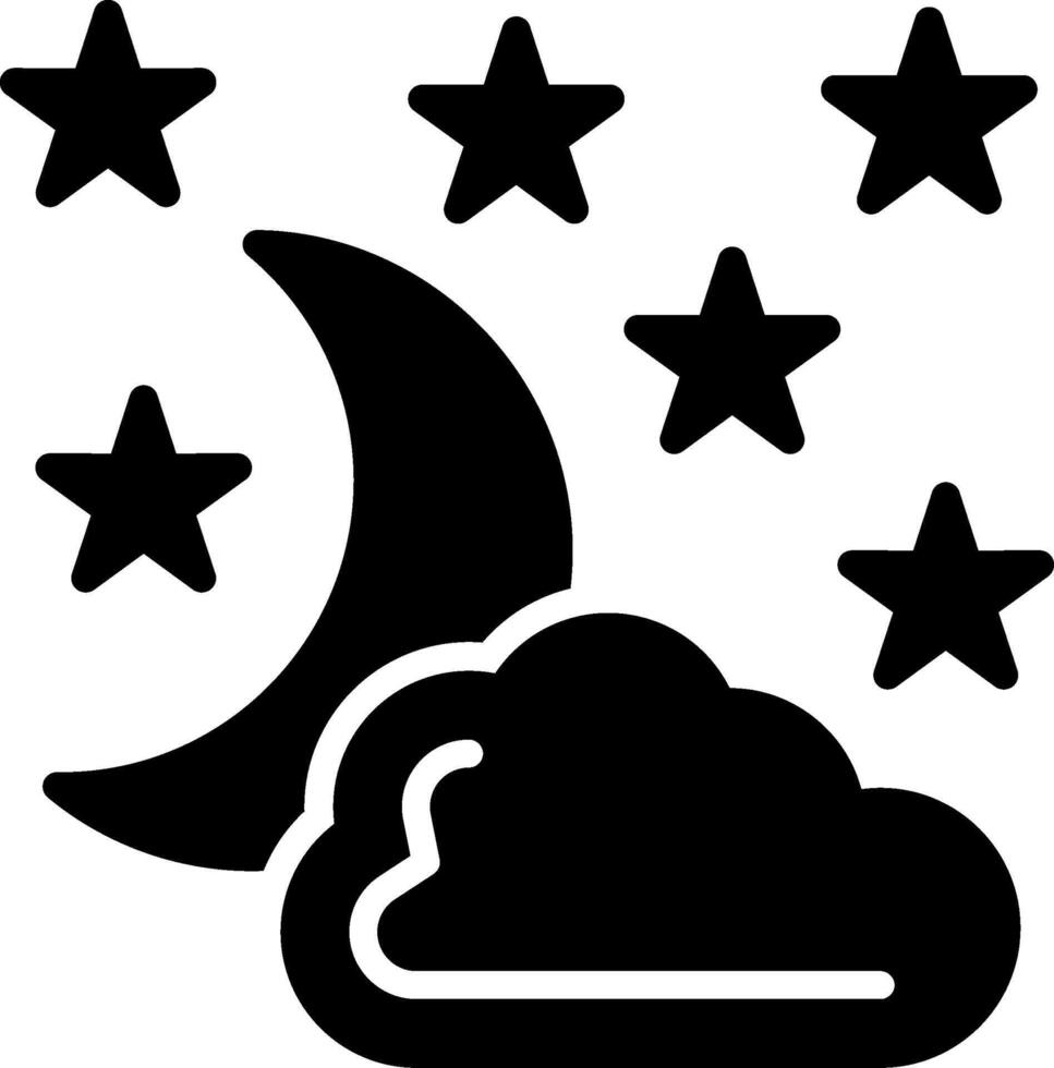 Night Glyph Icon Design vector