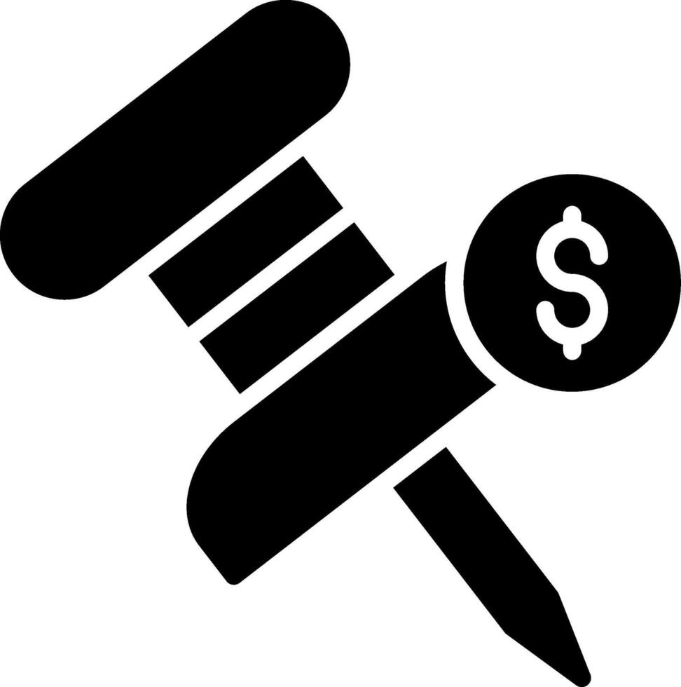 Push Pin Glyph Icon Design vector