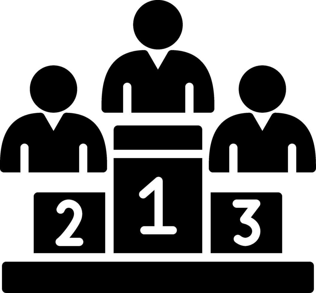 Podium Glyph Icon Design vector