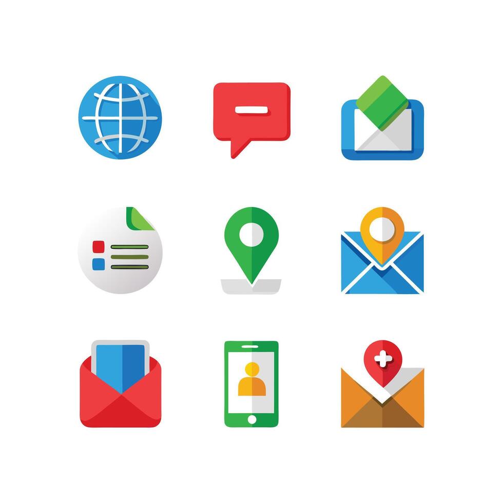 Contact Icon Set Collection Illustration vector