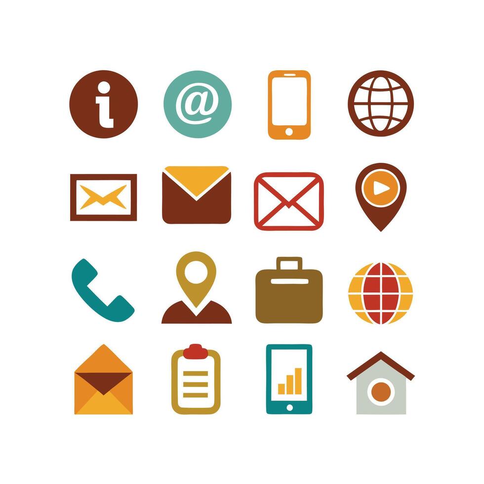 Contact Icon Set Collection Illustration vector