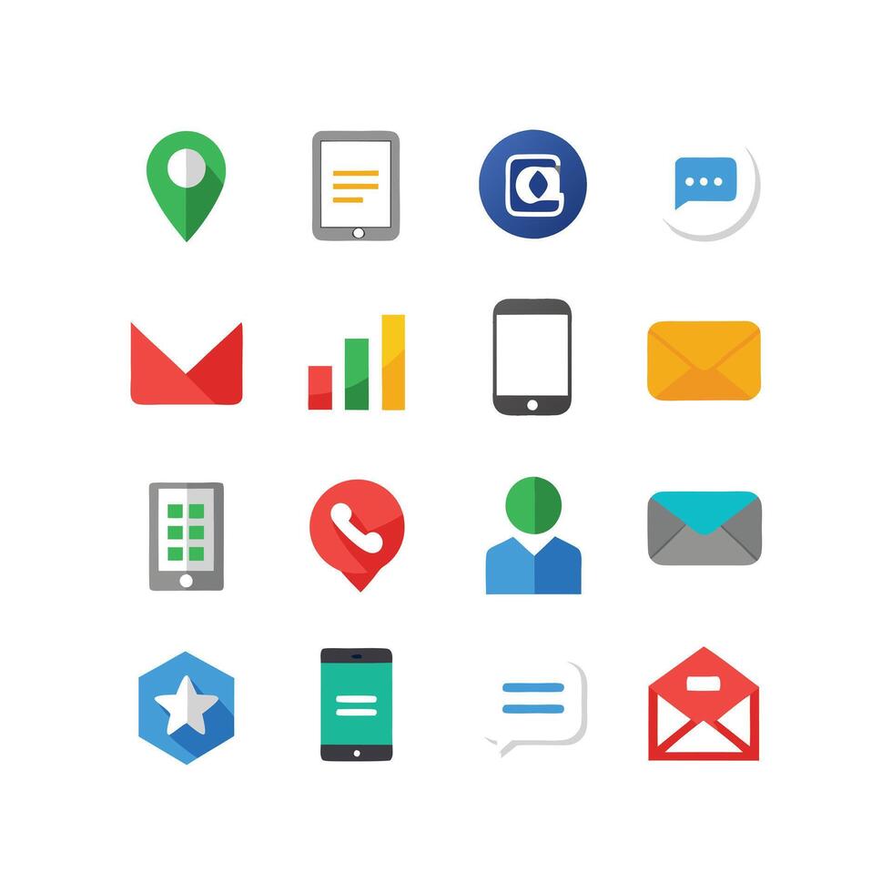 Contact Icon Set Collection Illustration vector