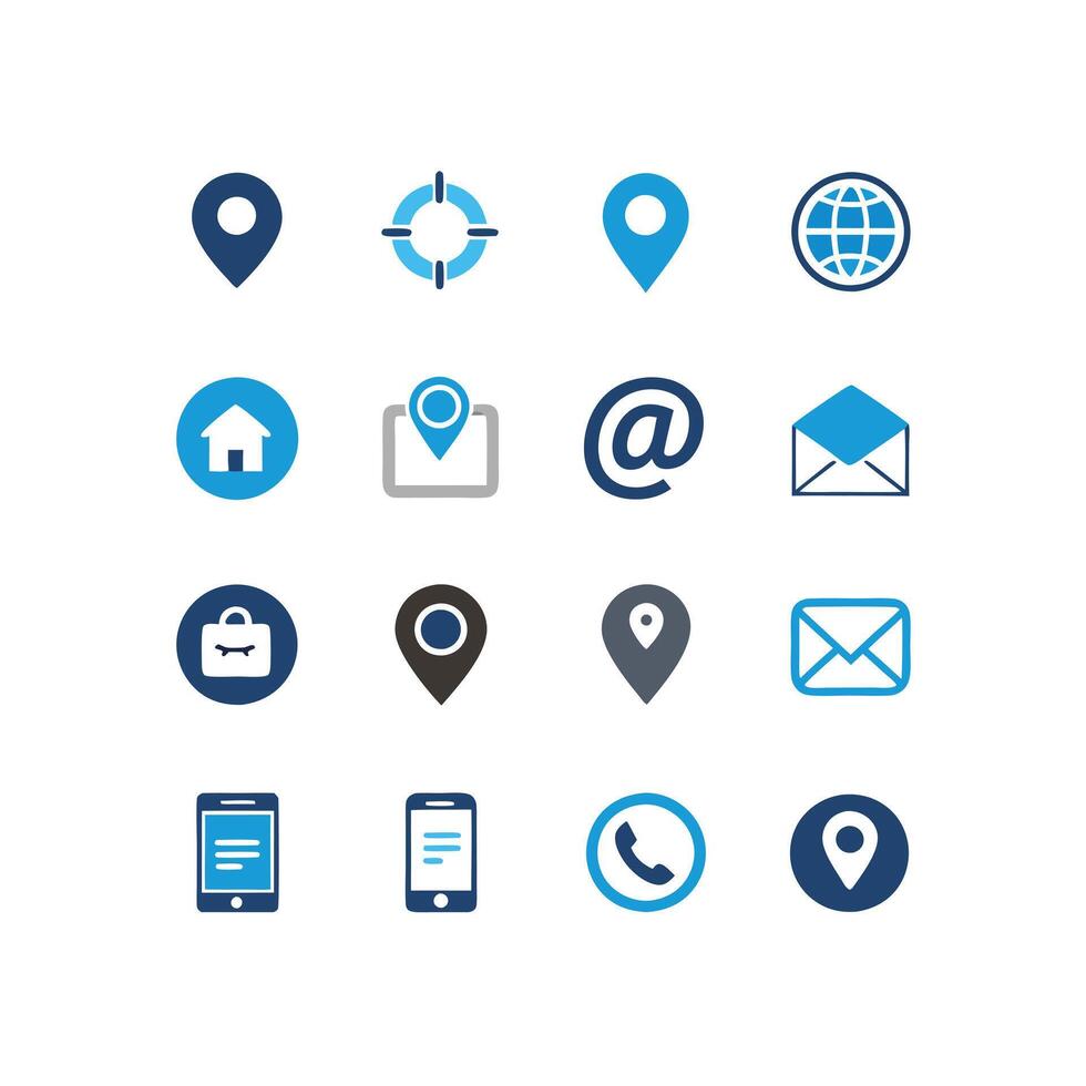 Contact Icon Set Collection Illustration vector
