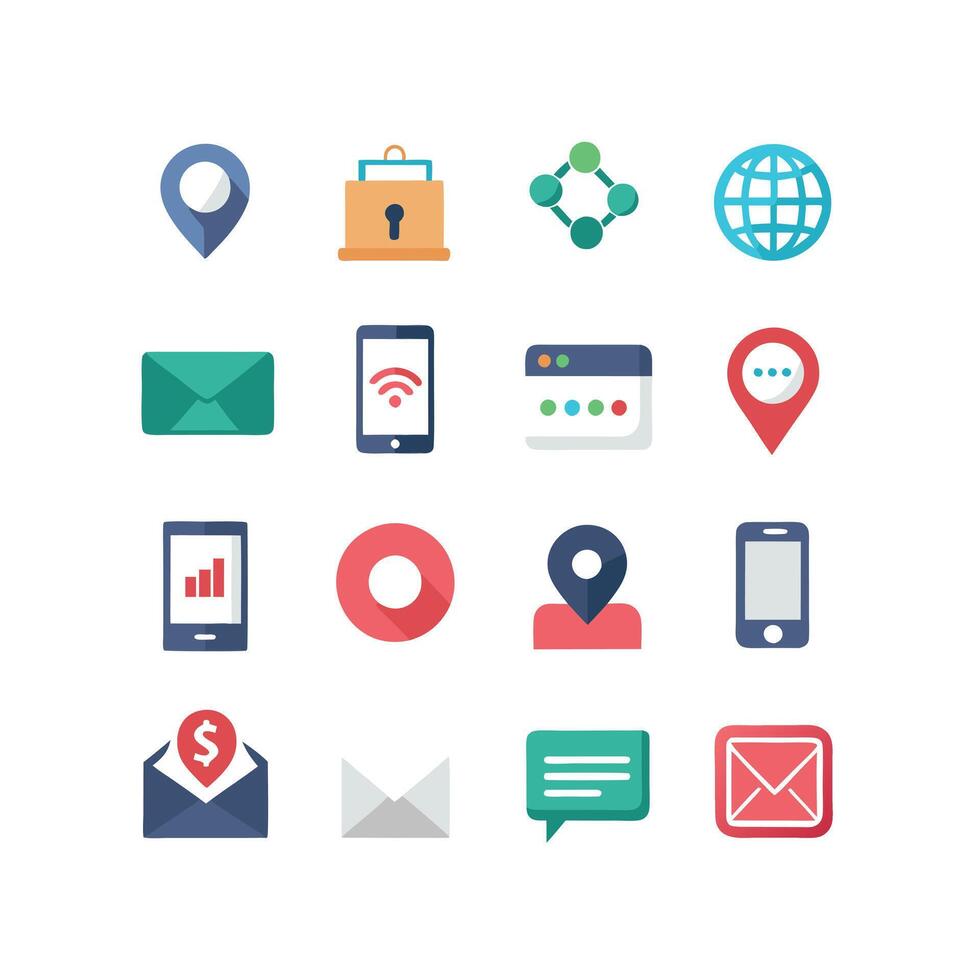 Contact Icon Set Collection Illustration vector