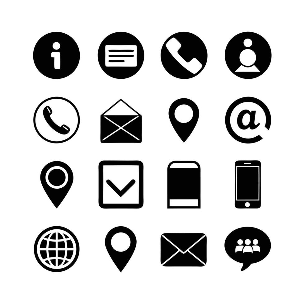 Contact Icon Set Collection Illustration vector