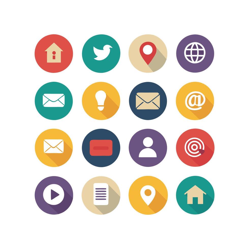 Contact Icon Set Collection Illustration vector