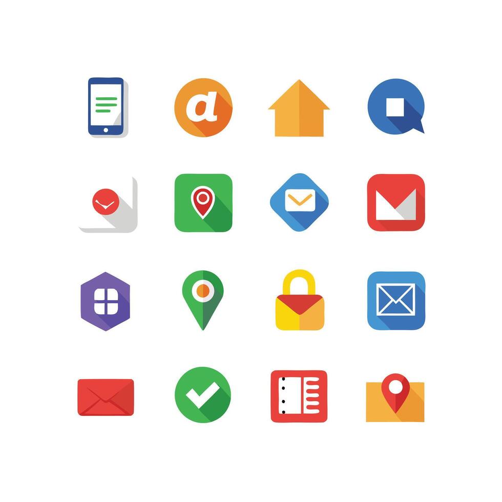 Contact Icon Set Collection Illustration vector
