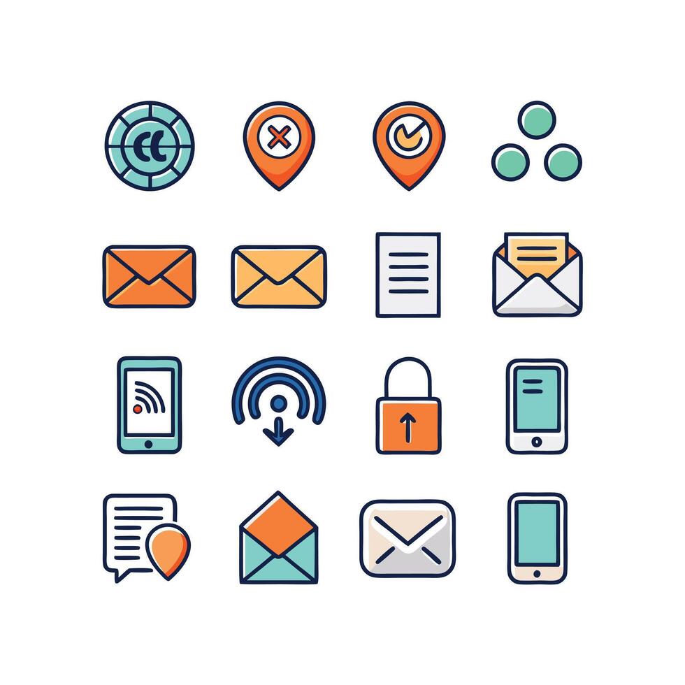 Contact Icon Set Collection Illustration vector