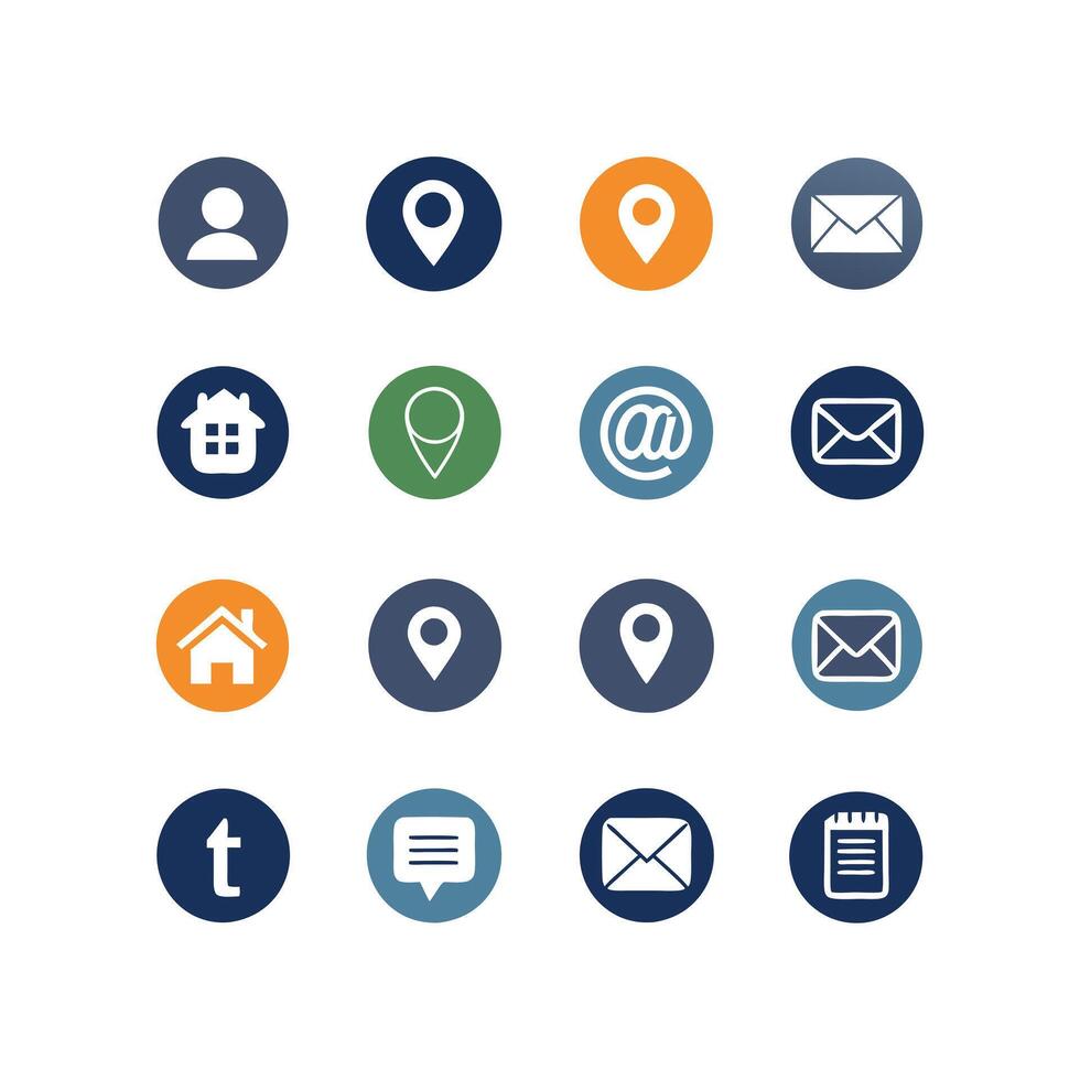 Contact Icon Set Collection Illustration vector