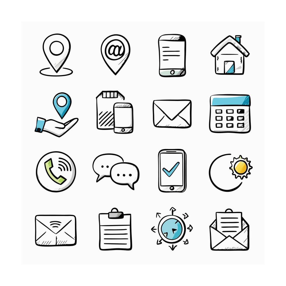Contact Icon Set Collection Illustration vector