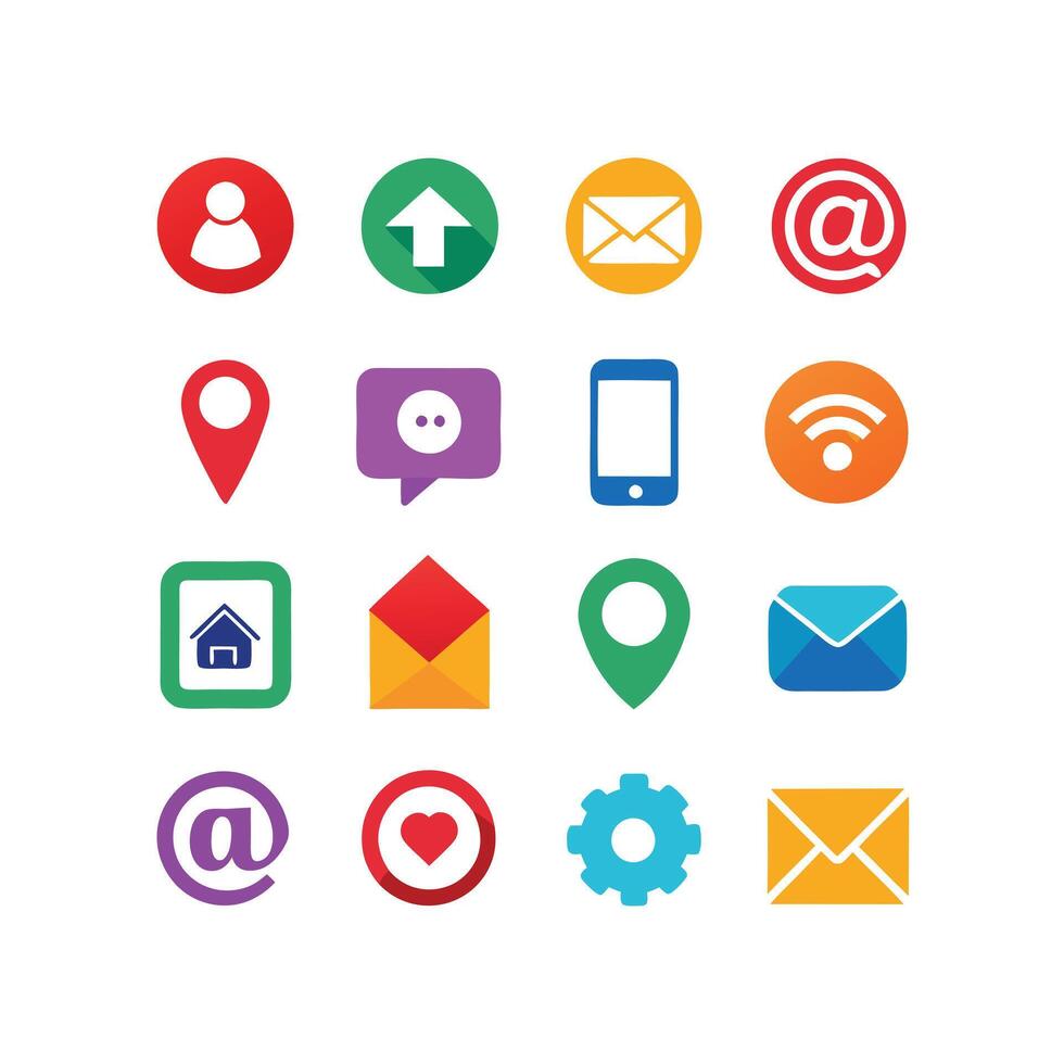 Contact Icon Set Collection Illustration vector