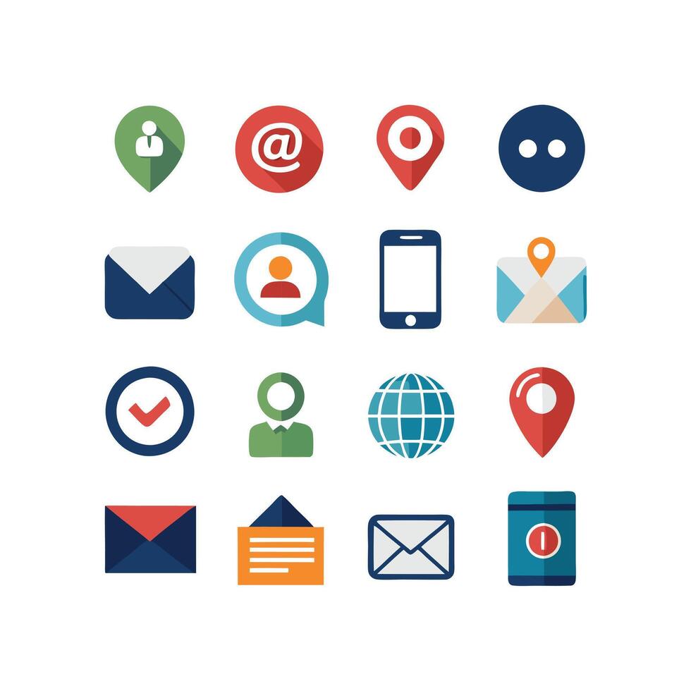 Contact Icon Set Collection Illustration vector