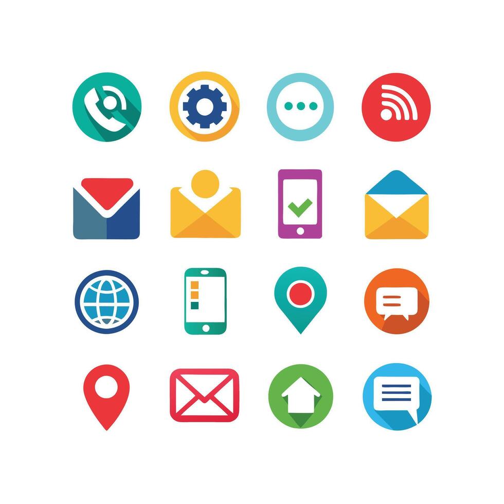 Contact Icon Set Collection Illustration vector